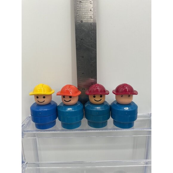 Fisher Price Little People Chunky Tall Construction Workers Set of 4 - Picture 3 of 3